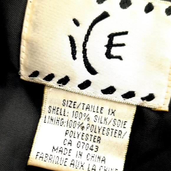 Vintage Ice Black Beaded Elegant Formal Sheer Long Sleeve Tunic Top - Picture 8 of 10